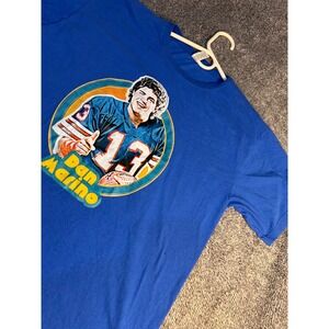 Dan Marino Miami Dolphins NFL Graphic T-Shirt Blue M&O Gold 4800 Mens Large
